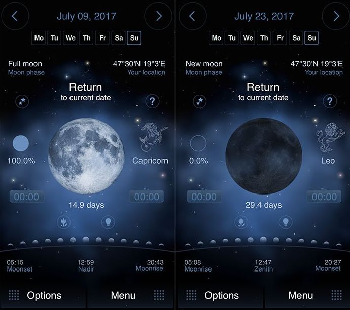 Capturas de pantalla de la aplicación Milky Way Deluxe Moon HD