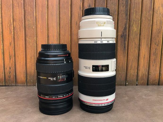 Dos lentes para fotografía de stock