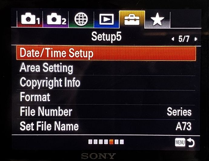 Pantalla de información Sony A7R3