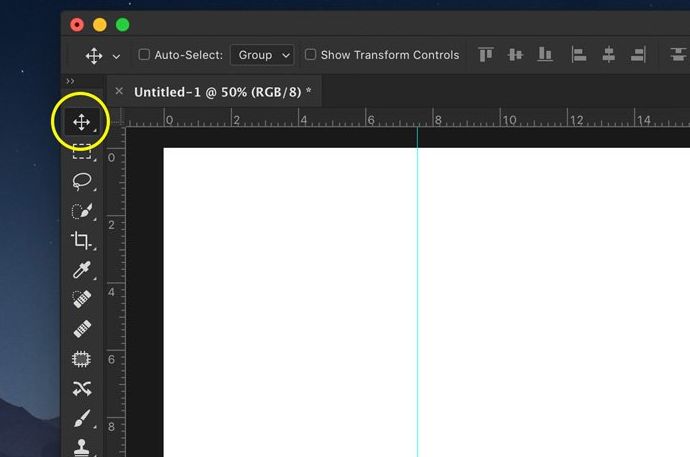 Una captura de pantalla que muestra cómo agregar una guía de Photoshop